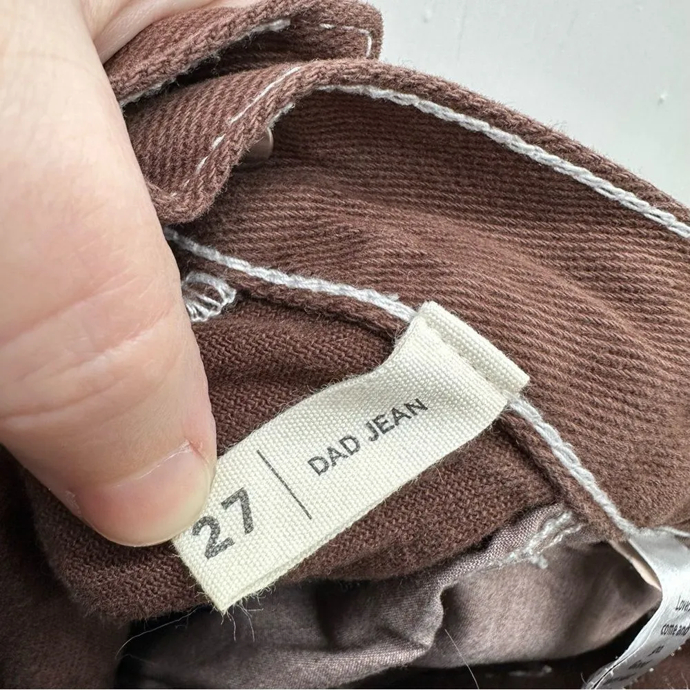 PACSUN Pacific Sunwear brown denim dad jeans women's 27 x 30‎ button fly - Image 7