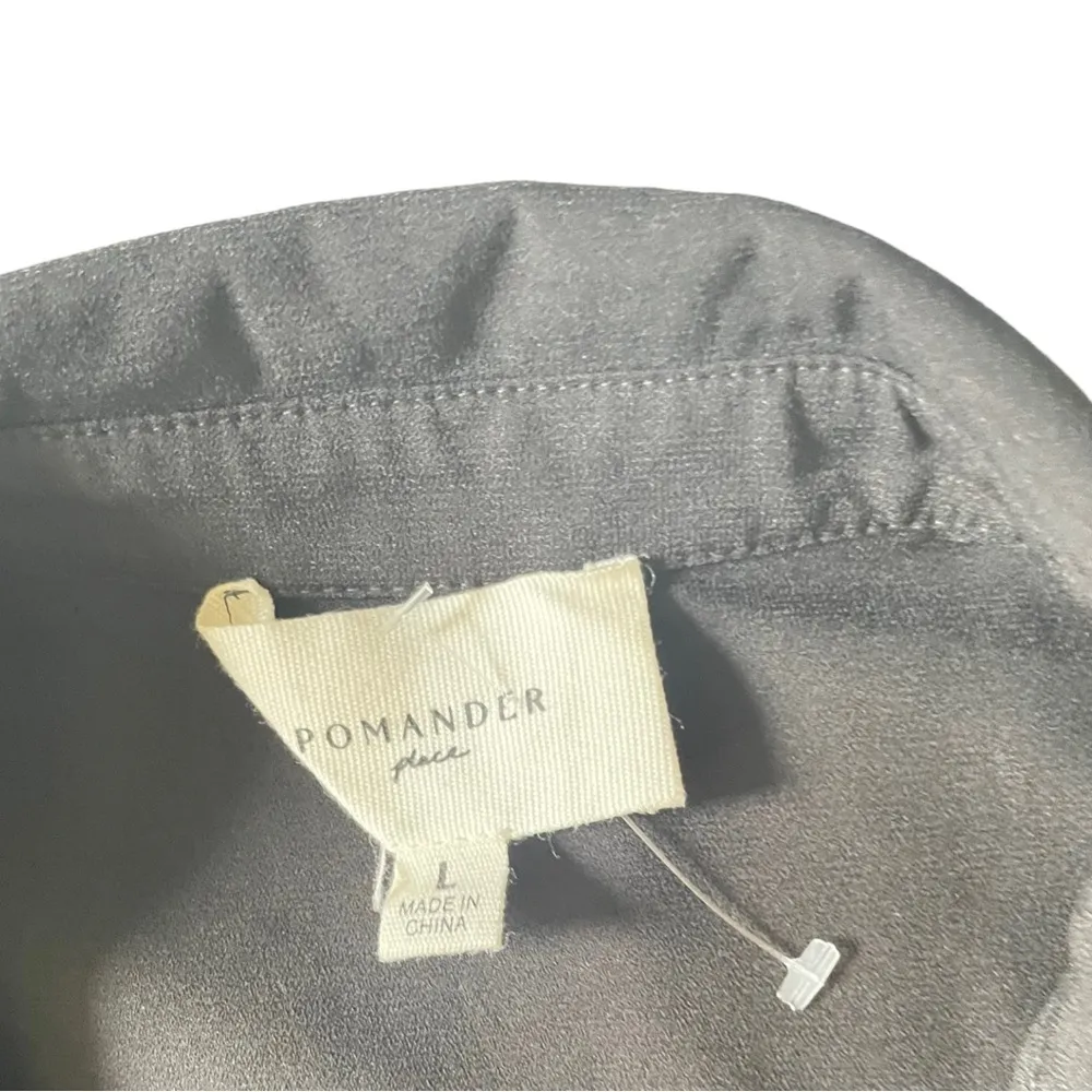 Tuckernuck Pomander Place Black Crepe Callahan Shirt Dress Women’s Size Large - Image 10