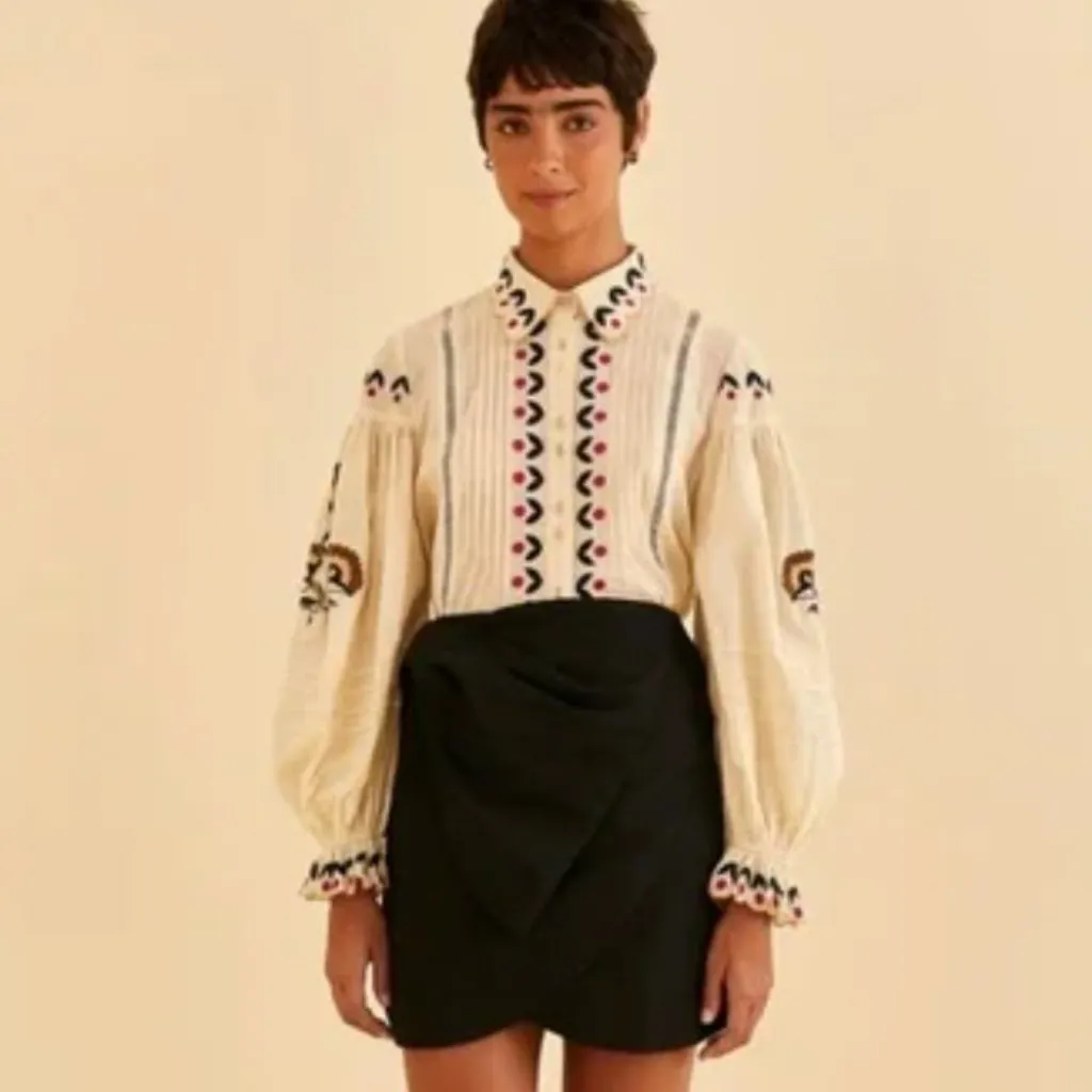 NWT Farm Rio Black Taffeta Mini Skirt Black - Image 3