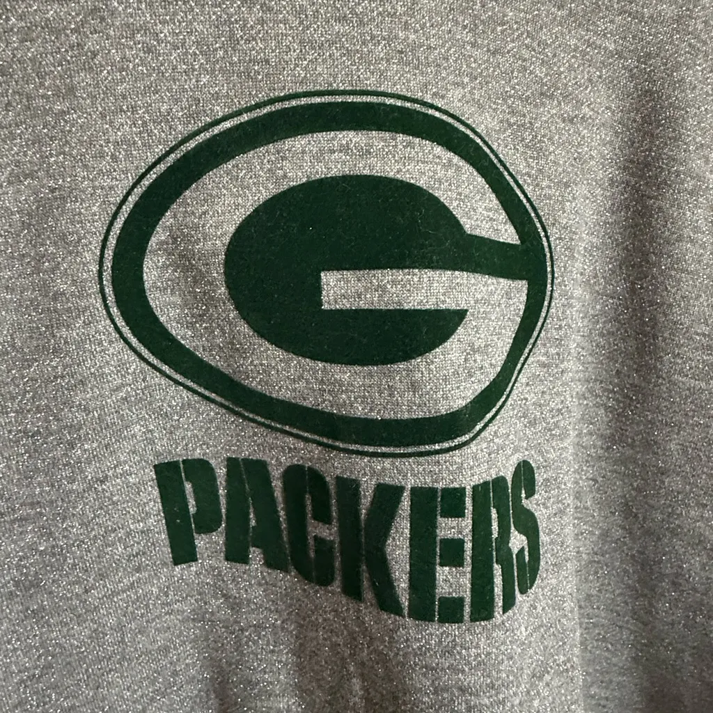 DKNY Sport Green Bay Packers Heather Gray Cropped Hoodie – Size M NWT Sparkly - Image 5
