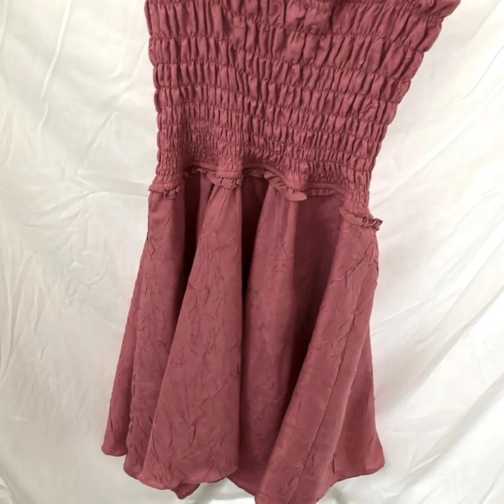 : Pink Cinched flare bottom Sundress- Flirty/Flowy skirt-Small - Image 9