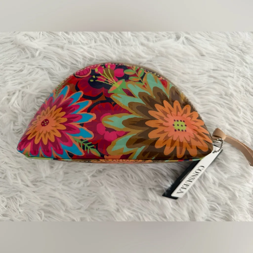 New Consuela Mod Floral‎ Legacy Medium Domed Toiletry Makeup Cosmetic Bag Rare - Image 4