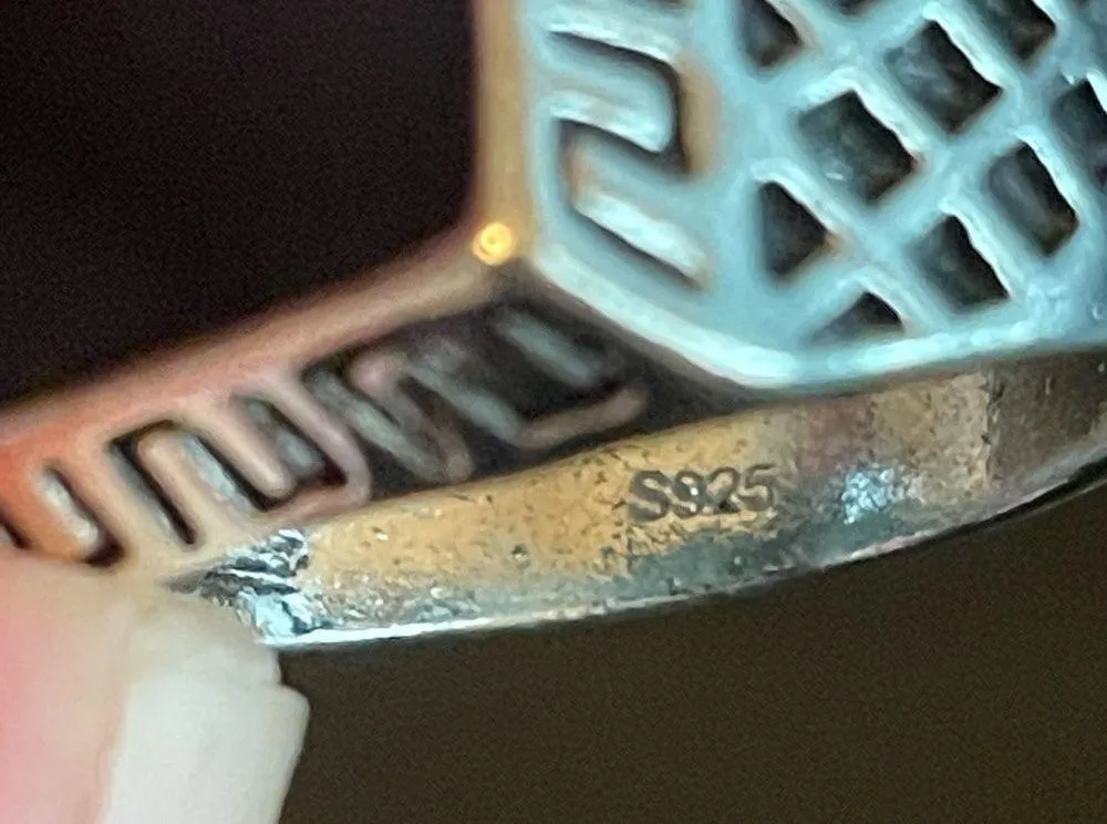 Cool black obsidian S925 silver ring size 9 - Image 6