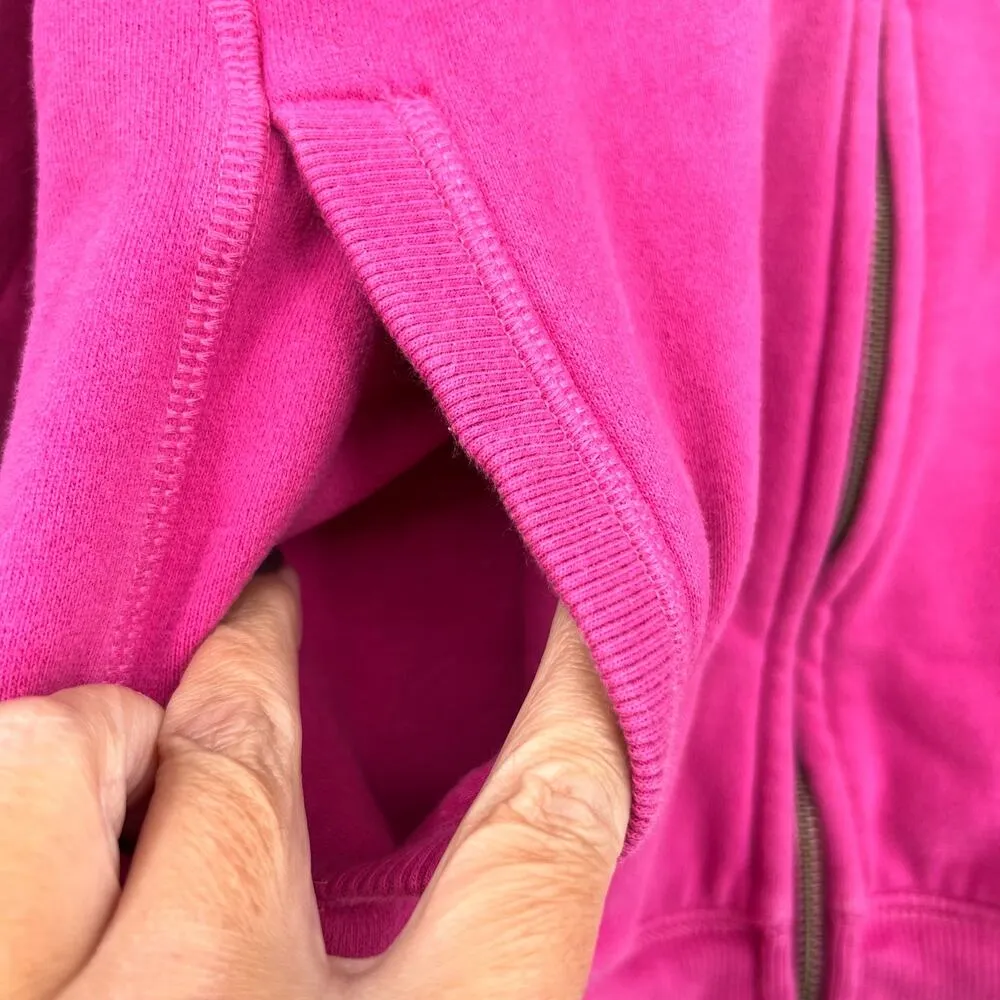 Life is Good spell out bright pink zip up y2k hoodie pockets women's size small - Image 3