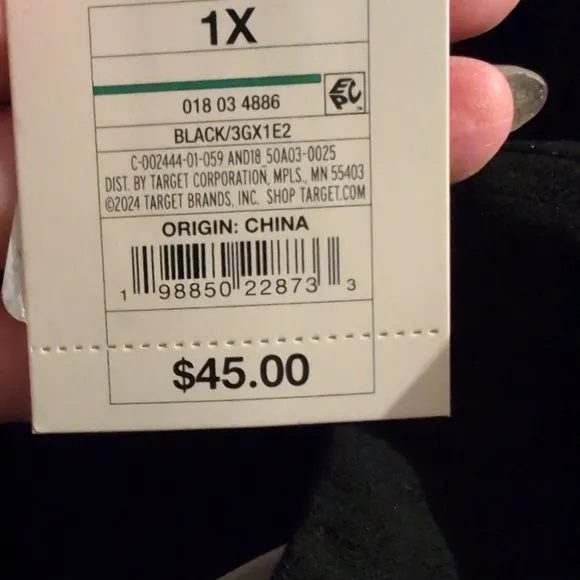 a new day Jumpsuit Plus 1X Black Strapless Romper Pantsuit Dressy Outfit NWT - Image 4