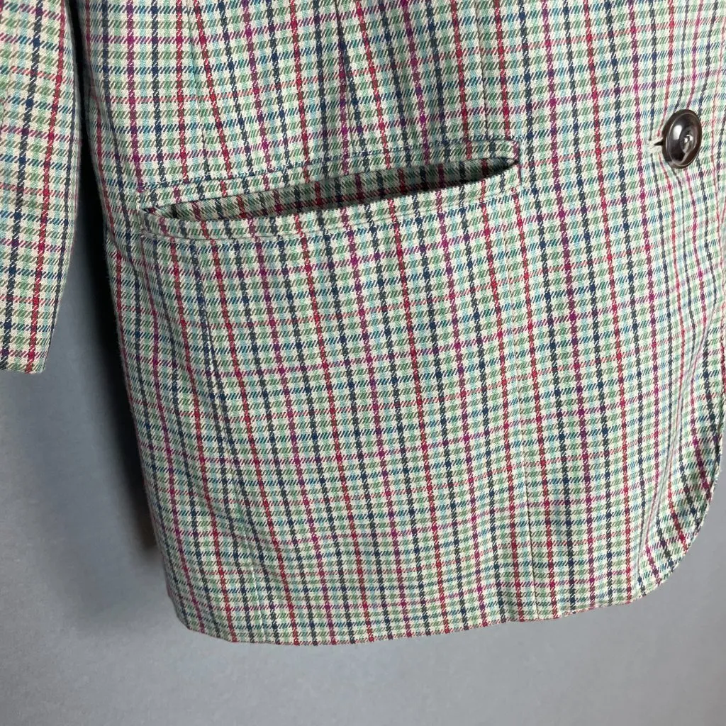 Vintage Plaid Blazer 90s Women Patch Pockets Liz Sport Button - Image 10