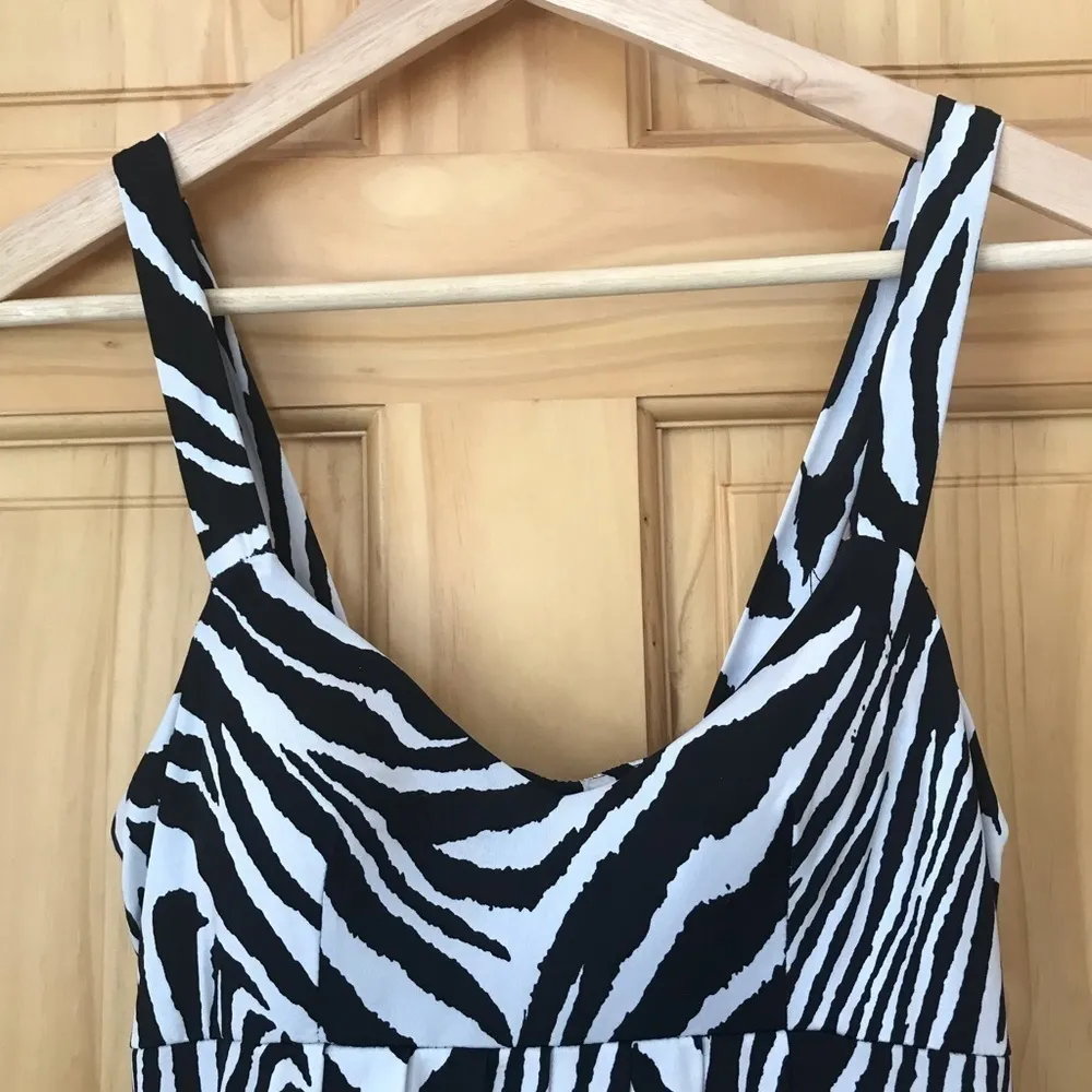 𝅺Forever Twentyone zebra print bubble skirt tank dress Jr M - Image 46