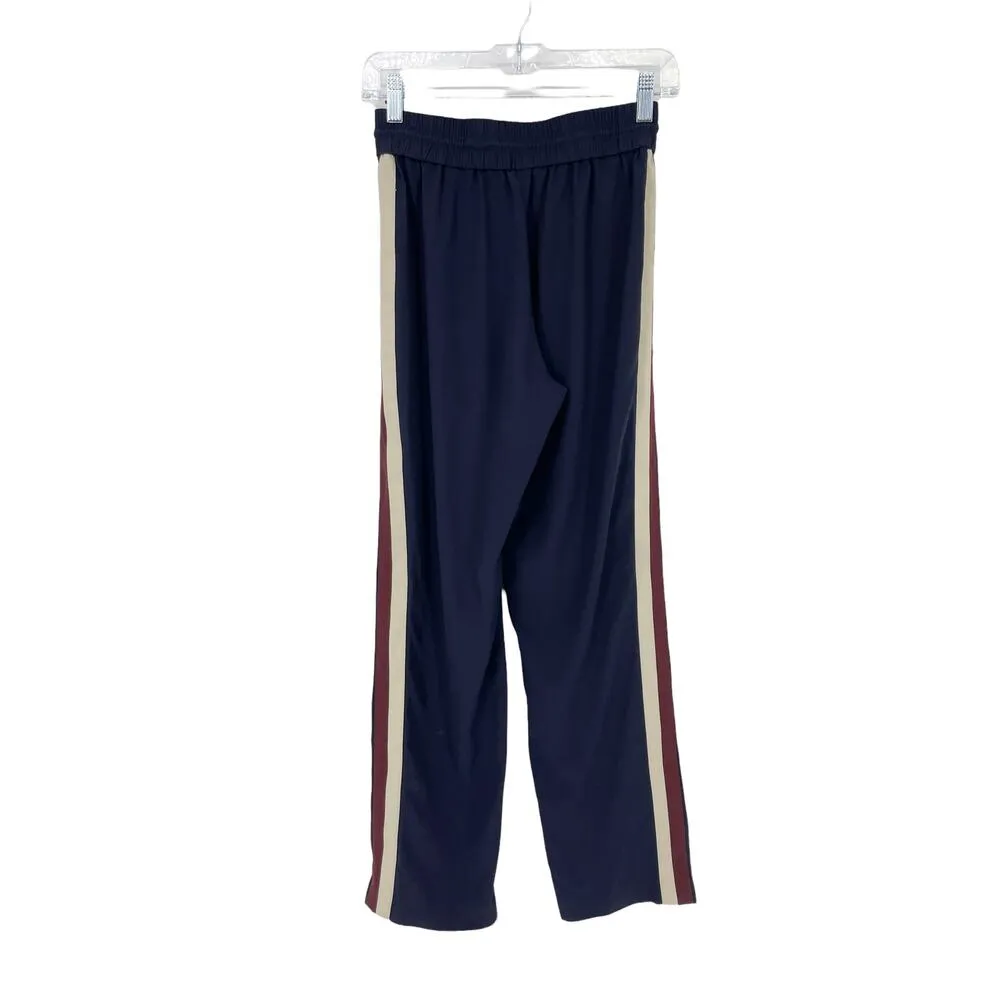 Kenzo Pants Womens XS Side Stripe Track Straight Leg Navy Blue Relaxed - Image 2