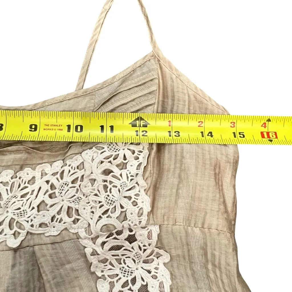 BCBGMaxAzria Womens Y2K Babydoll Cami Top Size S Lace Boho Fairycore Coquette - Image 5