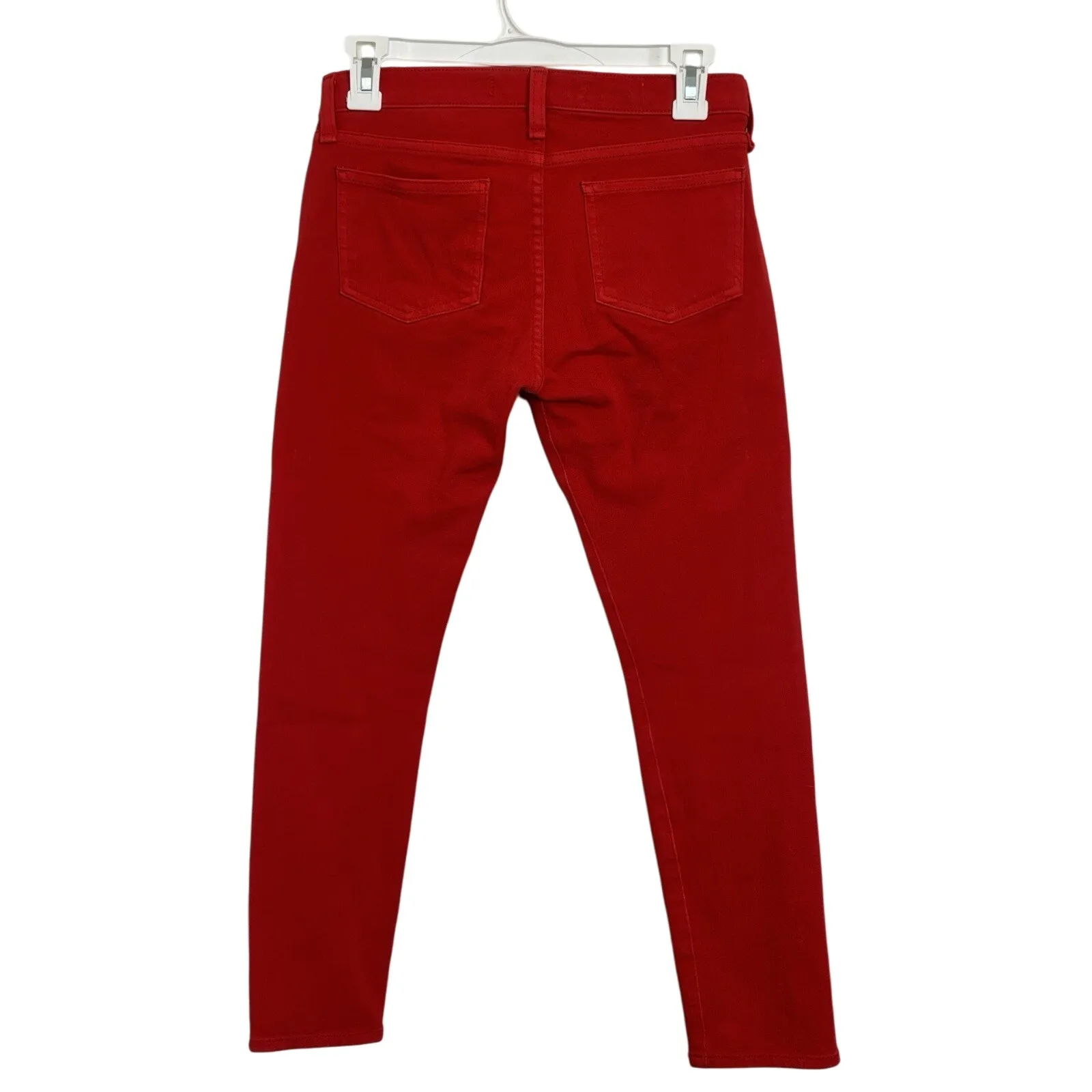 Veronica Beard Jeans Red Brooke 8.5” Crop Denim Pants Size 25 Valentine's Day - Image 2
