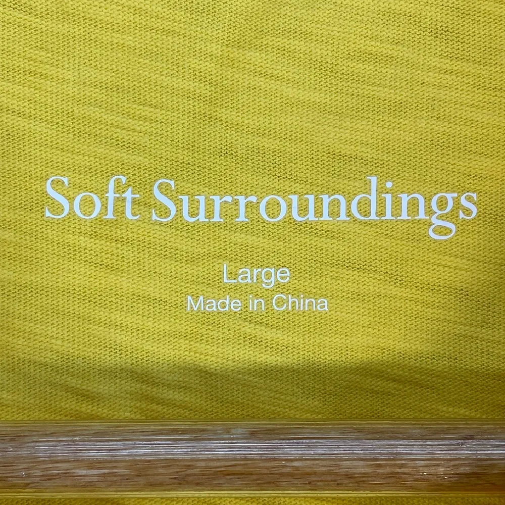 Soft Surroundings Danielle Button Down Sleeveless Top Unique Buttons Yellow‎ L - Image 4