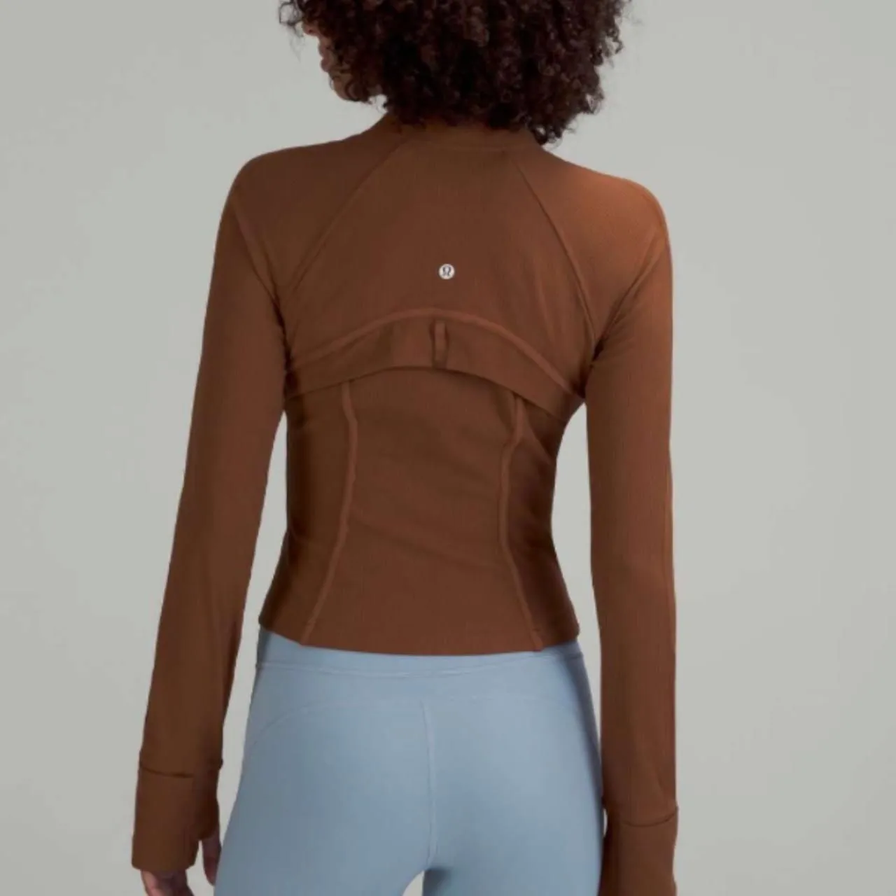 Lululemon nulu cropped ribbed define jacket in roasted brown - Size 4 - Image 2