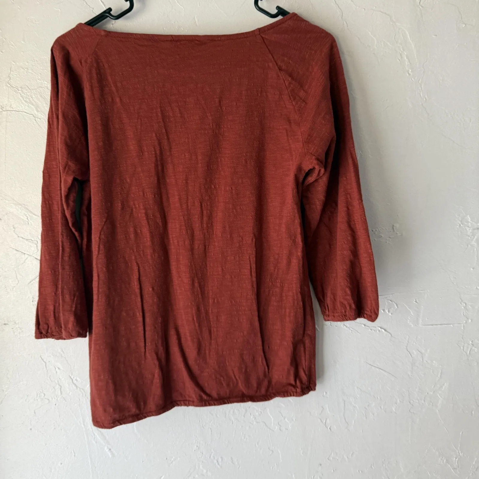 Lucky‎ Brand Shirt Womens Small Embroidered Boho Peasant Top 3/4 Sleeve Blouse - Image 8