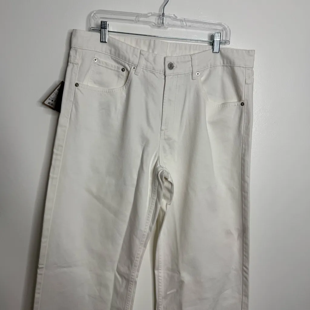 NWT Massimo Dutti Women's Mid RiseWide Leg Full Length‎ White Jeans Size 12 - Image 3