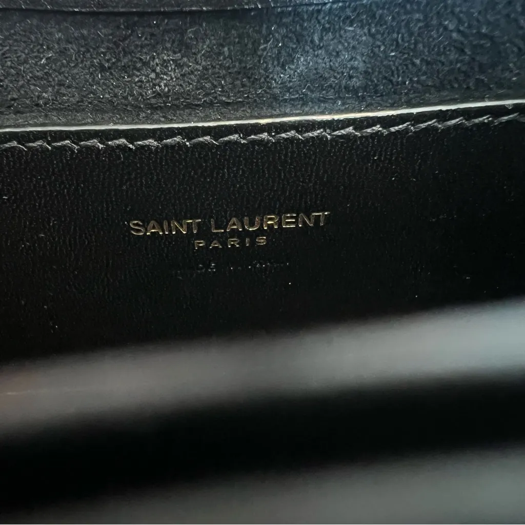 YSL Saint Laurent Le 5 a 7 Mini Leather Hobo Bag Purse in Black - Image 8