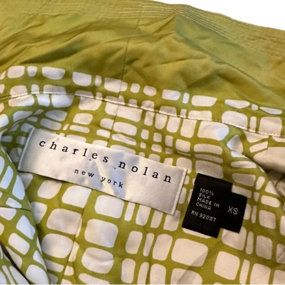 Charles Nolan Blazer Jacket Silk Green L Size XS - Image 6