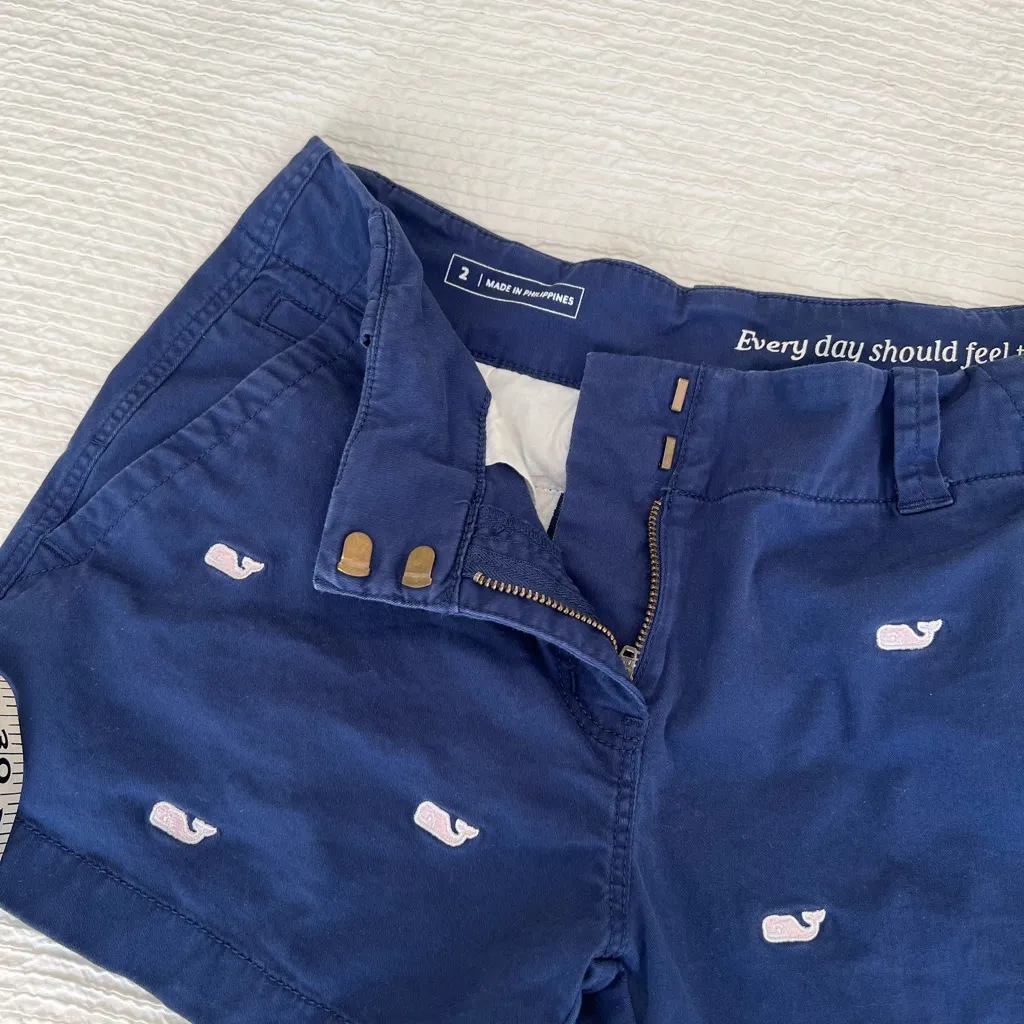 Vineyard Vines navy shorts embroidered whales 2 - Image 5