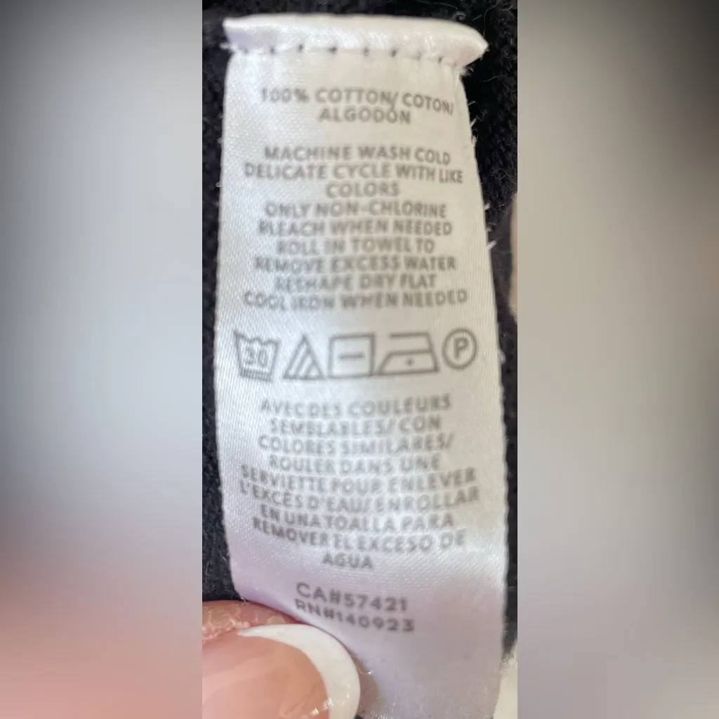 The Loft black / orange crewneck pullover sweater, tiger detail, split hem; M - Image 5