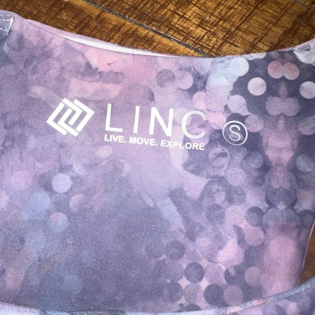 Linc purple hexagon space dye S athleisure sports bra Pink - Image 3
