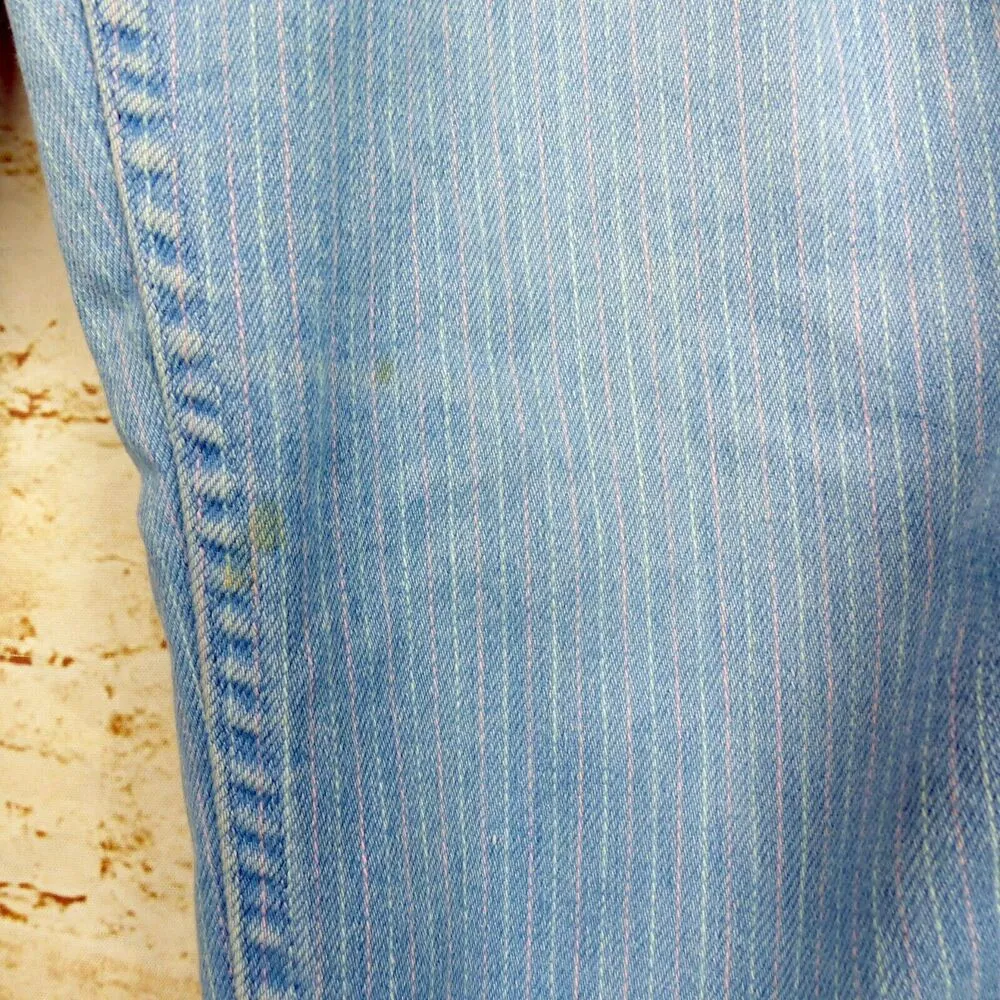 VTG Wrangler Jeans Womens Misses 14 R Blue Pinstripe High Waisted Retro USA Made - Image 10