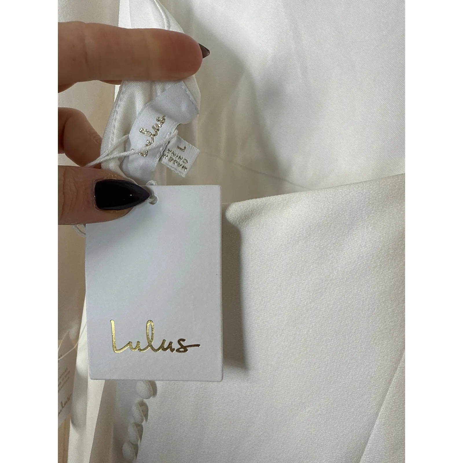 NWT Lulus Eloquent Endearment White Long Sleeve Backless Maxi Dress Bridal Sz L - Image 10