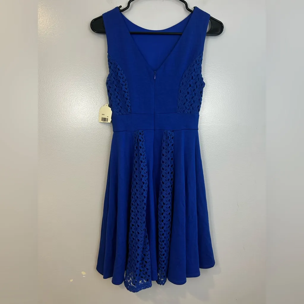 NWT Altar'd State Blue Sleeveless Crochet Lace Fit & Flare Mini Dress Small - Image 7