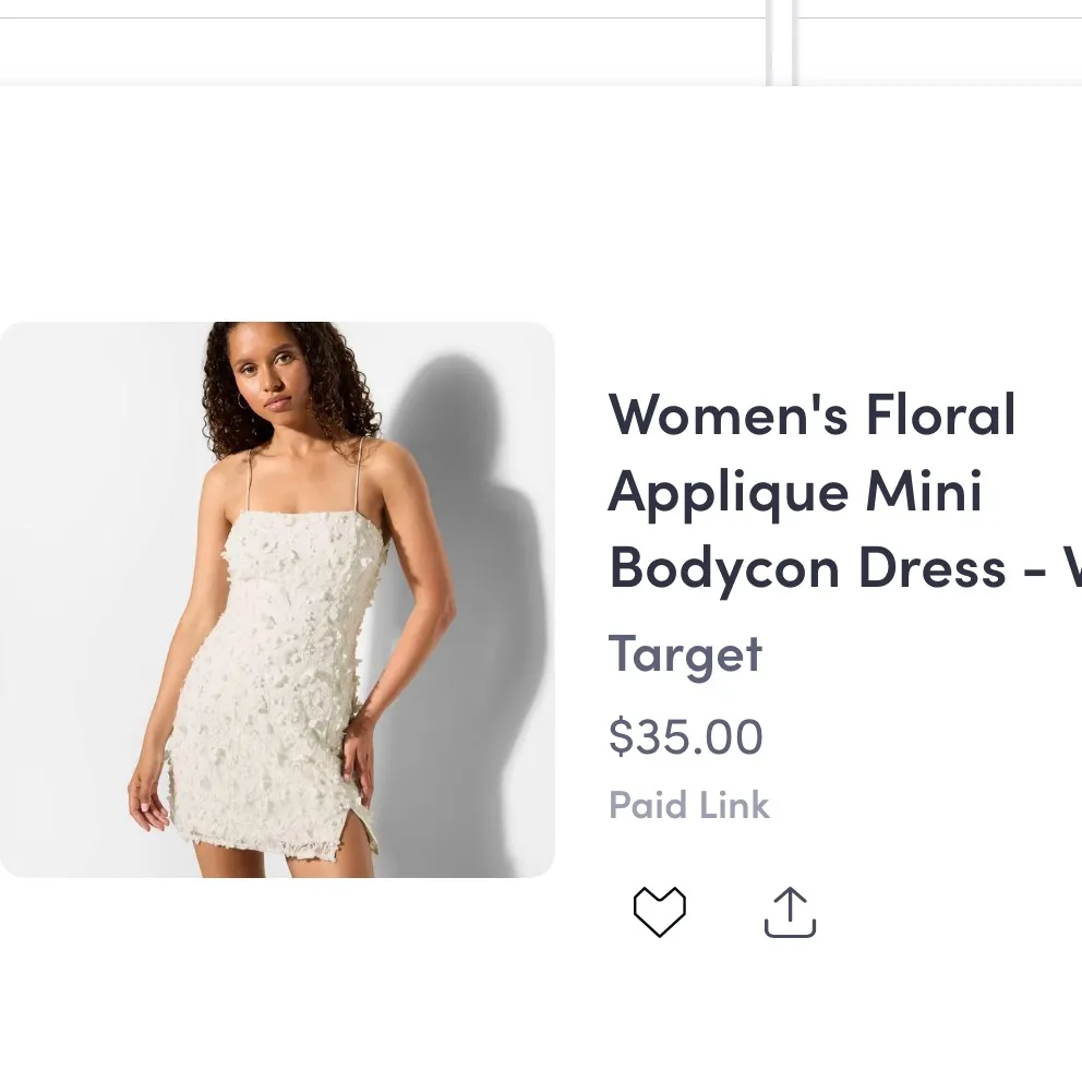 Wild fable nwt Women's Floral Applique Mini Bodycon Dress - White - Image 2