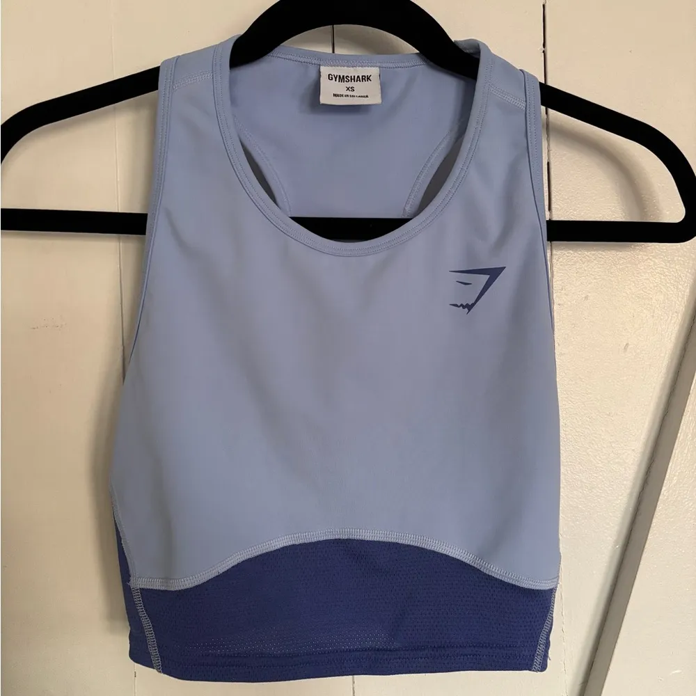 Gymshark Pulse Crop Tank in Moonstone / Court Blue Size XS - Image 5