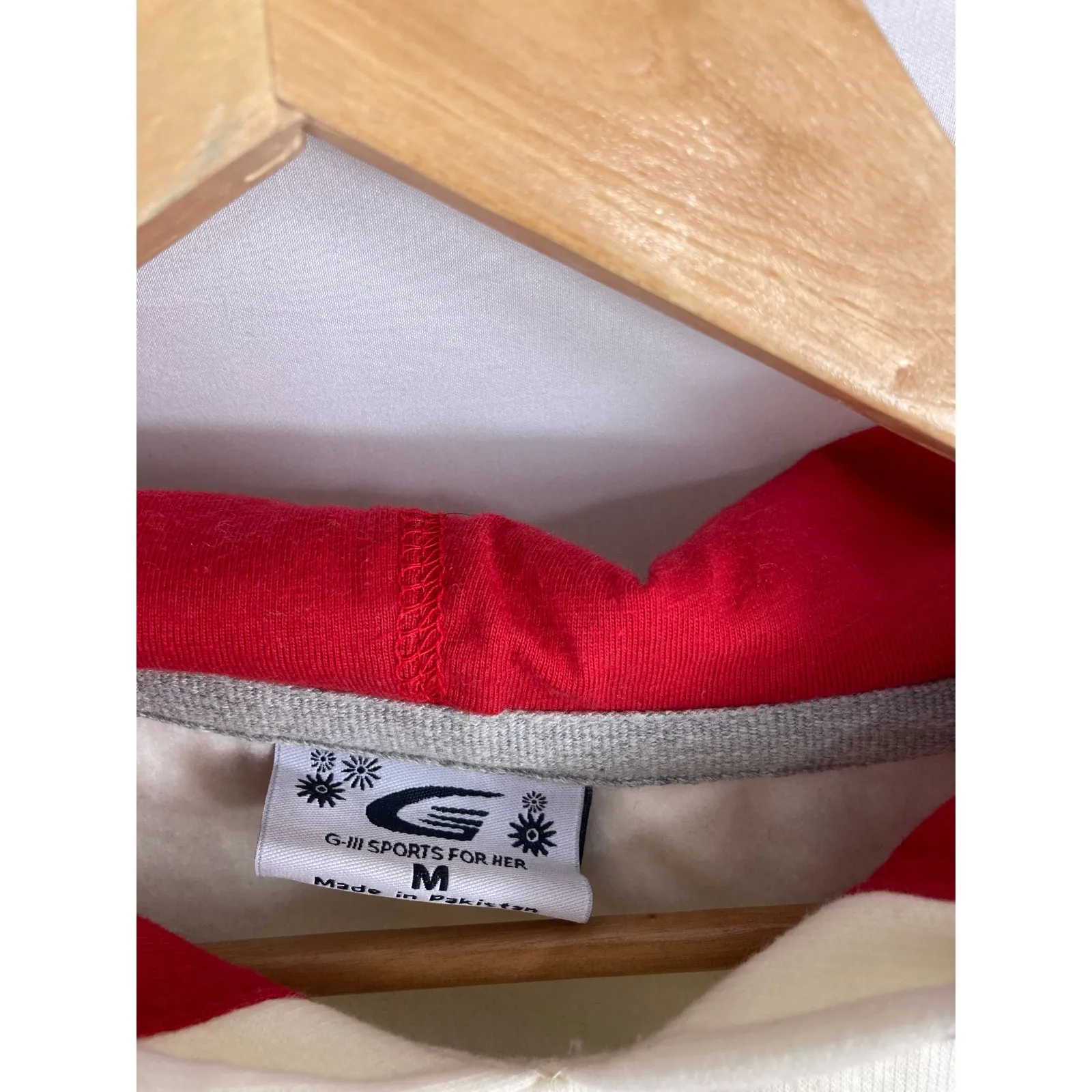 Chicago Blackhawks Graphic Hoodie Off White Size Small - Image 3