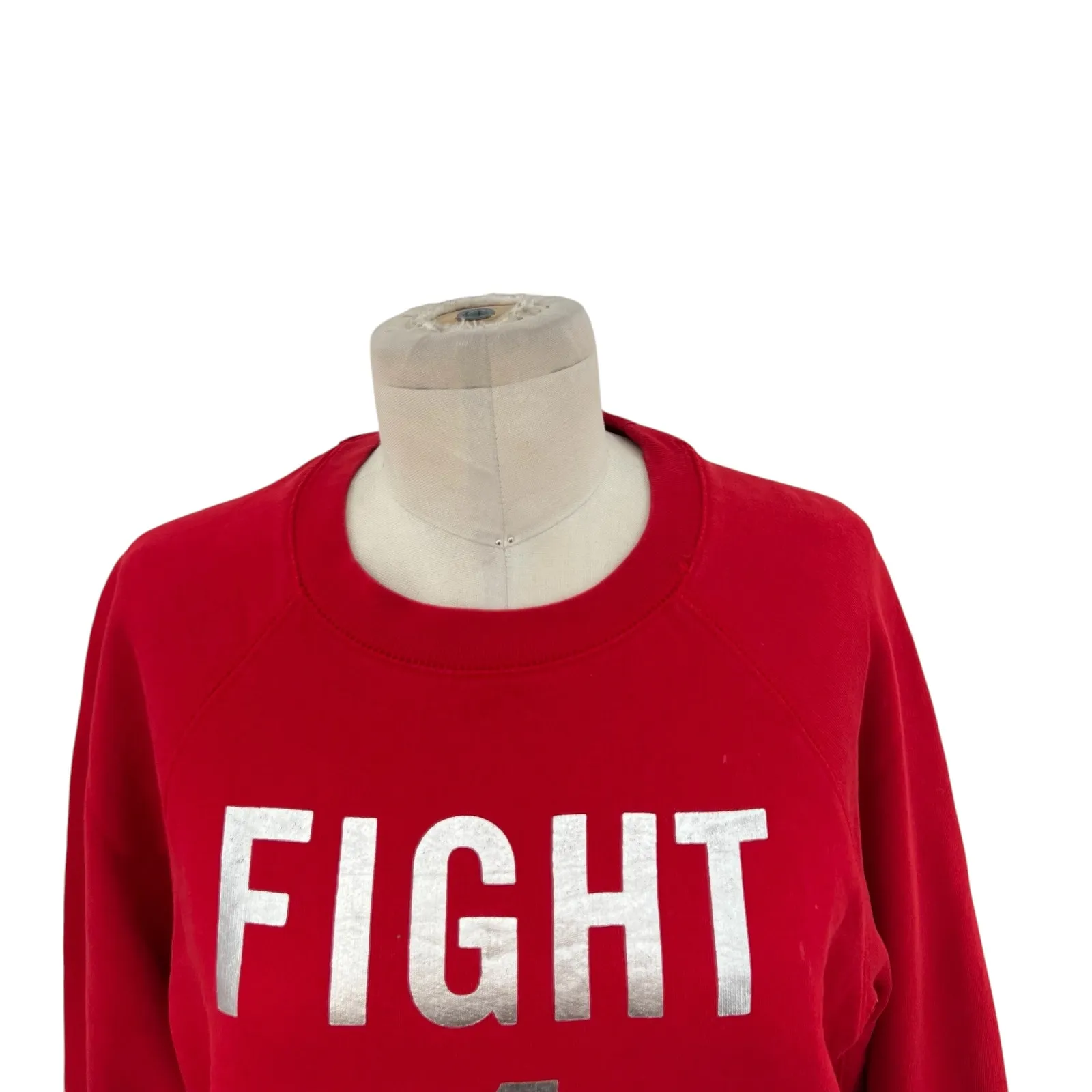 Zadig & Voltaire‎ Fight 4 Love Sweatshirt Top Upper Foil Red Silver Size XS - Image 3