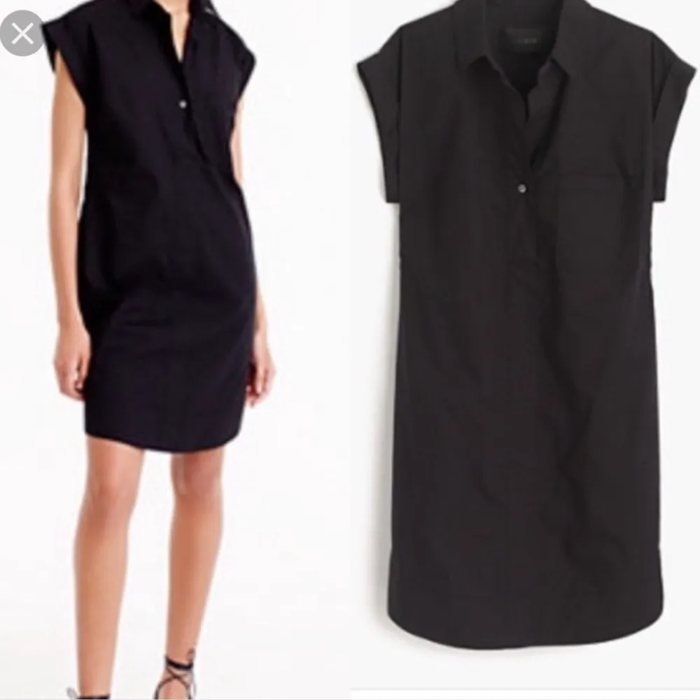 J Crew Short Sleeve Cotton Shirt Dress in Bkack - Image 3