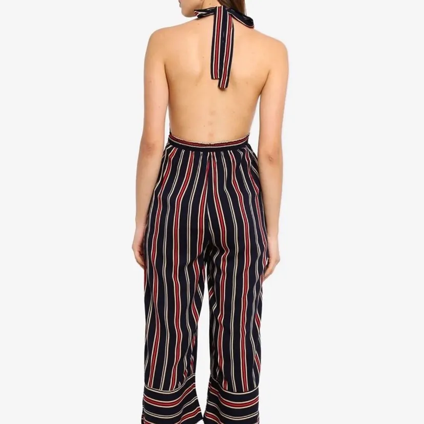 Striped Halter Jumpsuit - Image 2