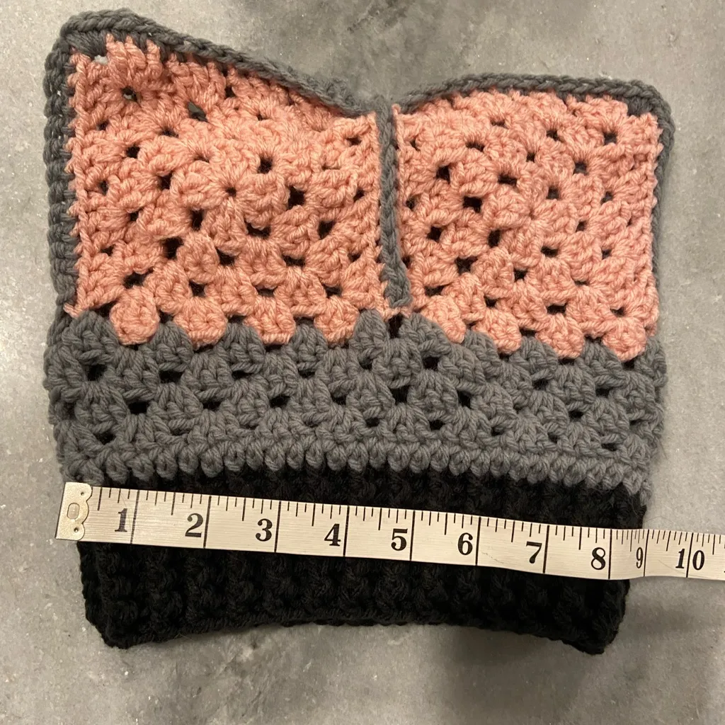 Handmade Crochet Cat Animal Ear Beanie Hat Cozy Ribbed Brim Stretch Winter Hat - Image 4