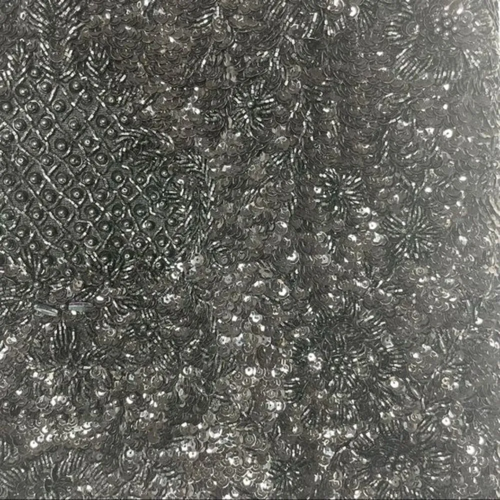 Vintage beaded sequin Stephen chu sleeveless tank top shirt lambs wool small Black - Image 3