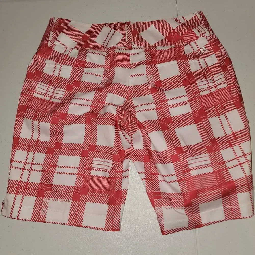 Adidas Womens Climalite Red White Golf Shorts‎ 8 - Image 2