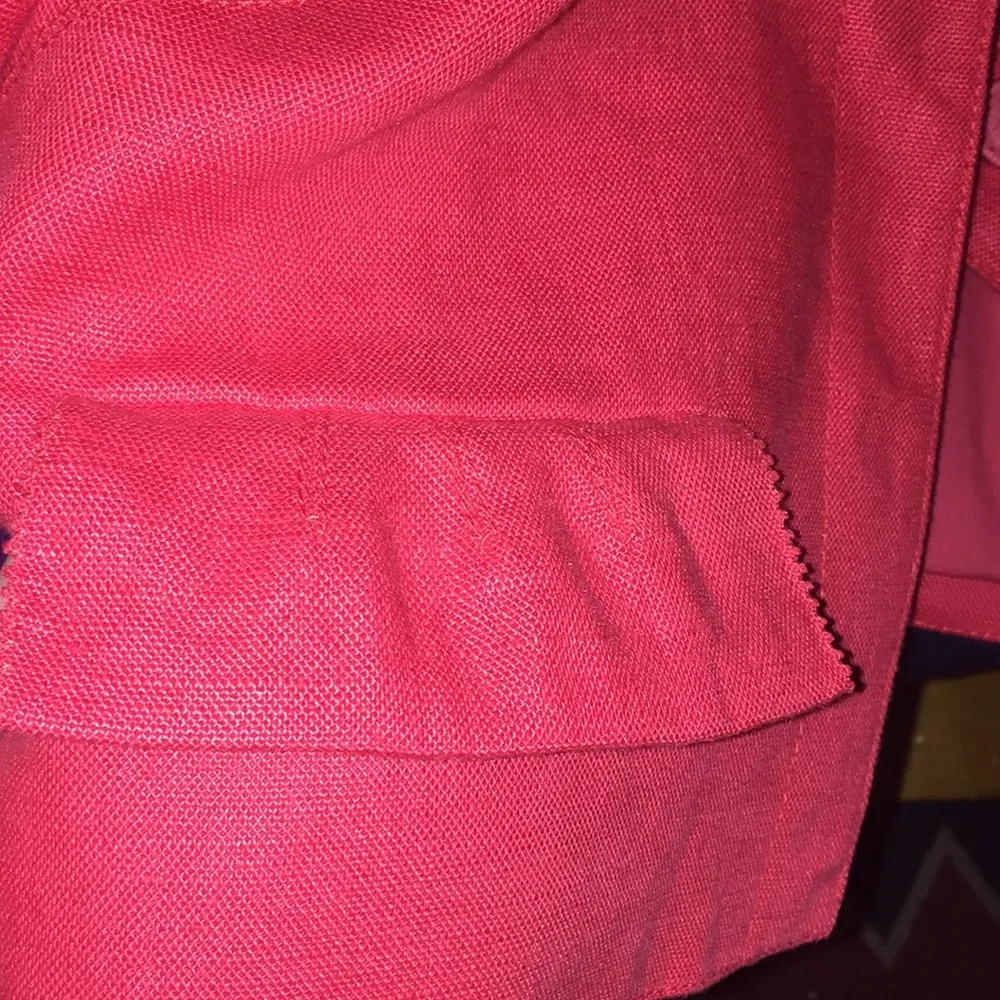 Brand New Carlisle Cropped Red Linen Jacket! Size 2 NWT - Image 5