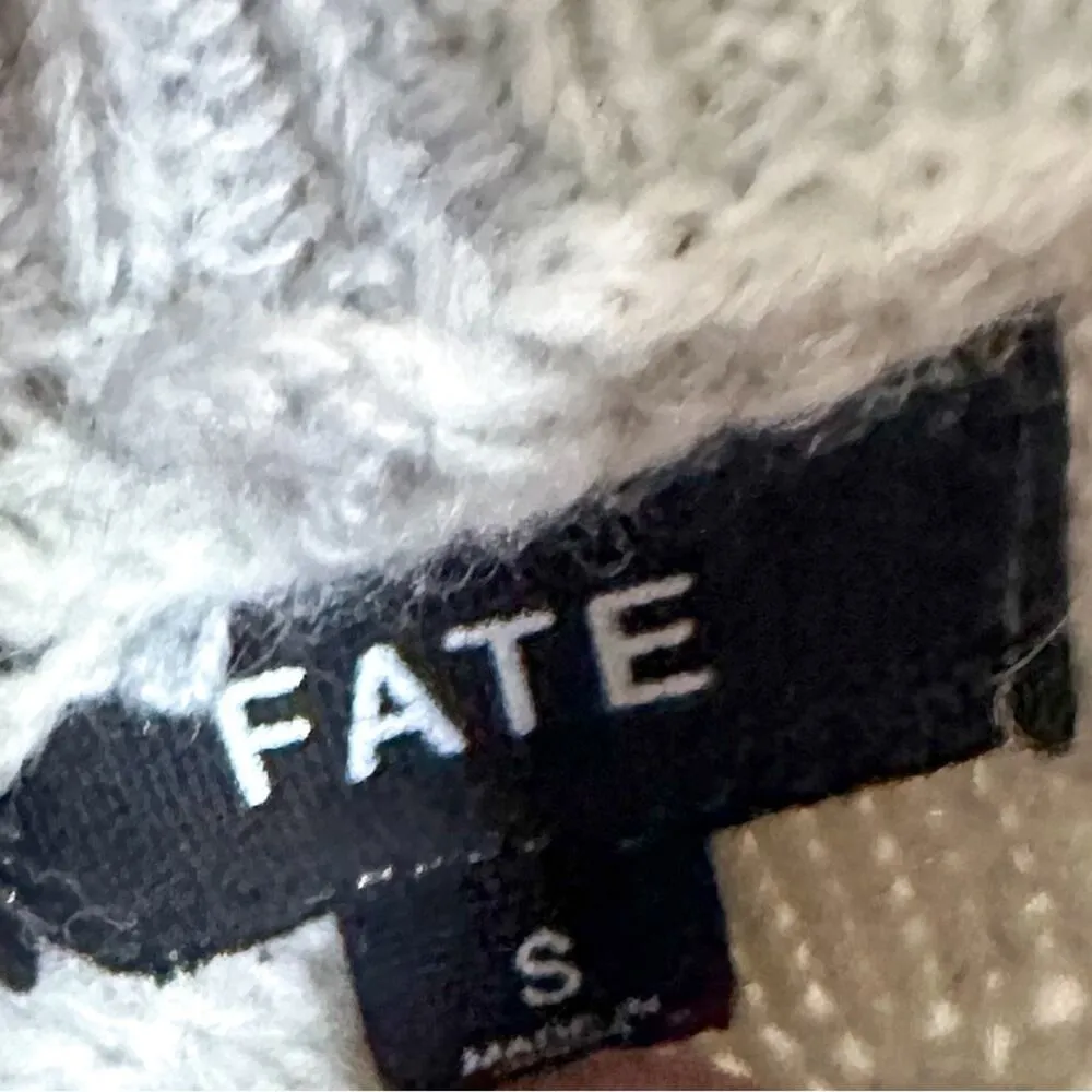 Fate Please Yourself Gray and Cream Open Shawl Chunky Cardigan, EUC, Small - Image 12