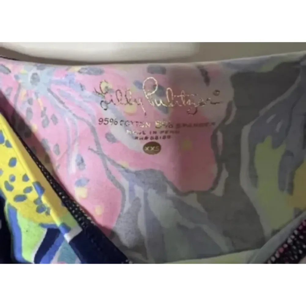 Lilly Pulitzer Keria Top Nauti Navy Capri Soleil XXS WORN ONCE VIBRANT COLORS - Image 5