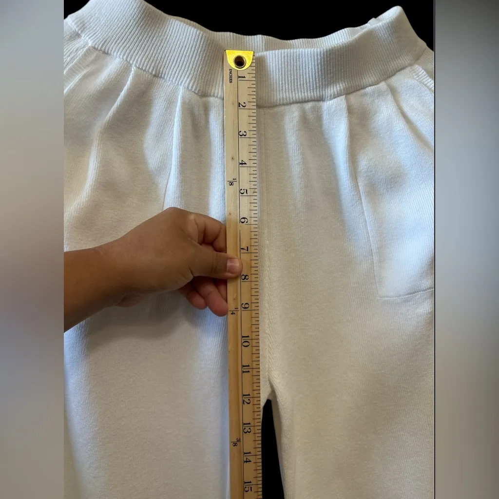 Free People Beach freya knit White Relaxed Joggers,Size M,no tag - Image 8