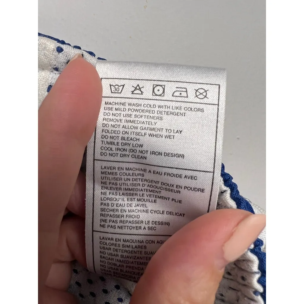 Vintage mid to late 90s Unisex Nike Track Pants Blue/White Size S. Streetwear - Image 4