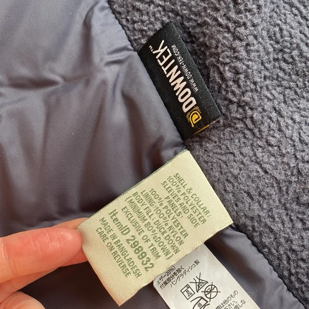 LL Bean Downtek Duck Down Fleece Lined Mock Neck Lightweight Jacket Black - Image 8