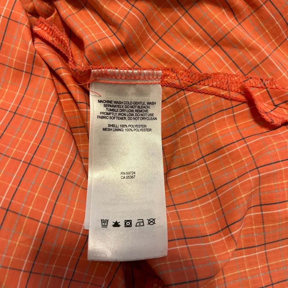 Columbia orange plaid buttons down shirt size small - Image 6