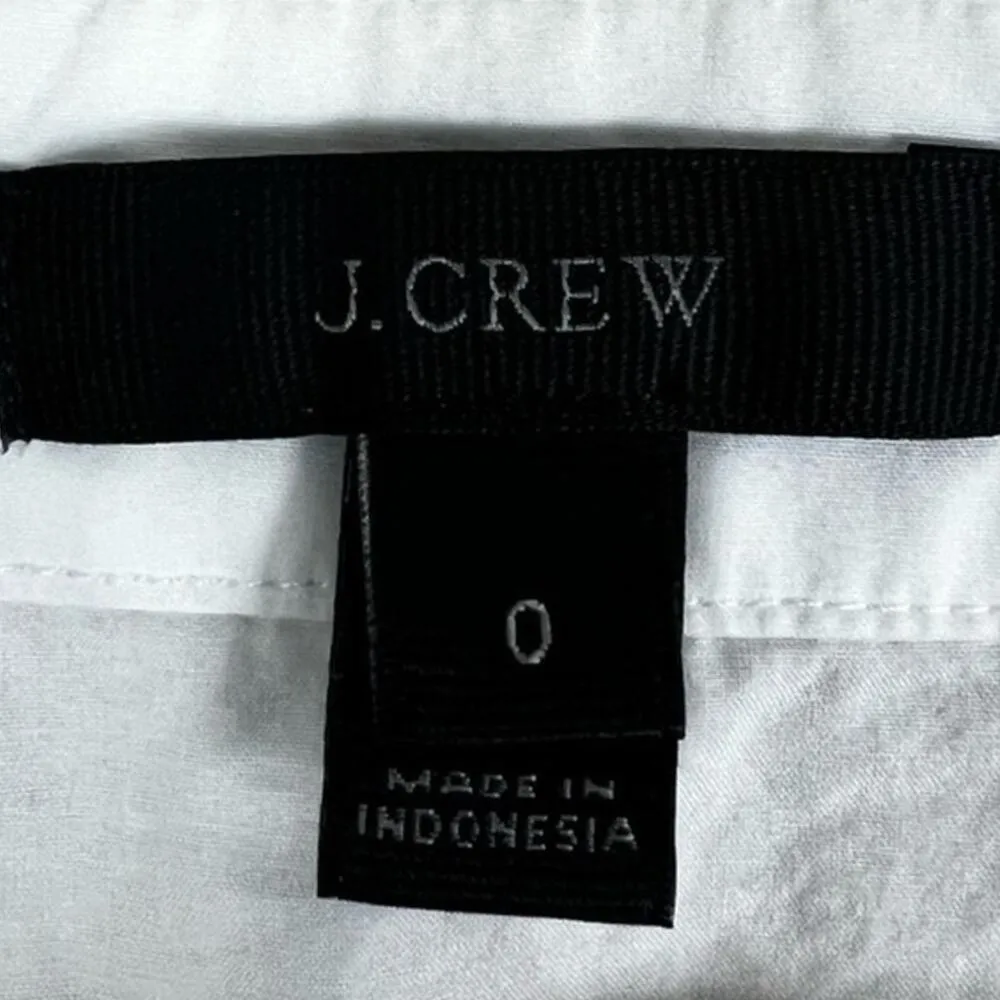 J. Crew V-Neck Top Womens 0 White 100% Cotton Ruffle Poplin Romantic Feminine - Image 5