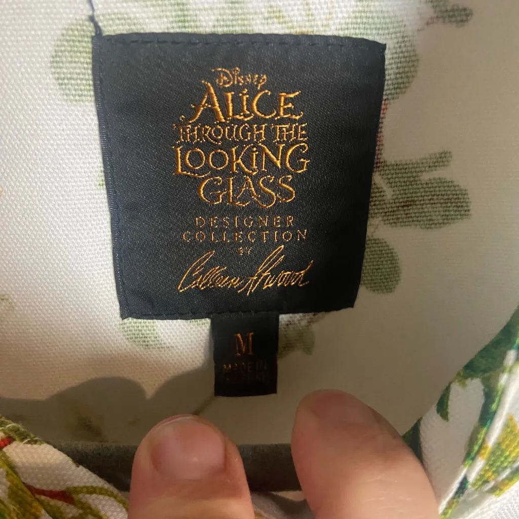 Colleen Atwood Size M Alice In Wonder Land Floral Button Front Jacket White - Image 4