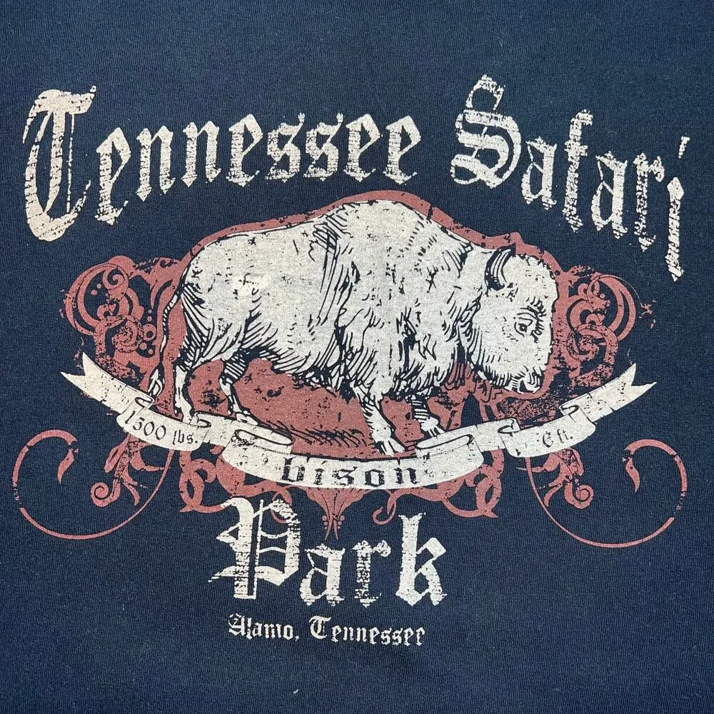 Tennessee Safari Bison Park Unisex T Shirt Top Alamo TN Black Brown XL - Image 6
