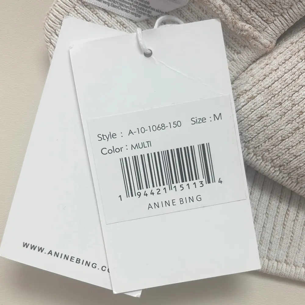 Anine Bing Cream Ribbed Knit Bralette - Image 2