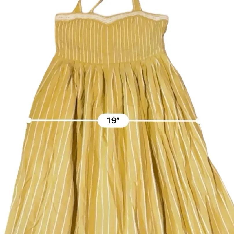The Great Laurel Yellow White Striped Midi Dress Women’s‎ Size Small Pintuck - Image 13
