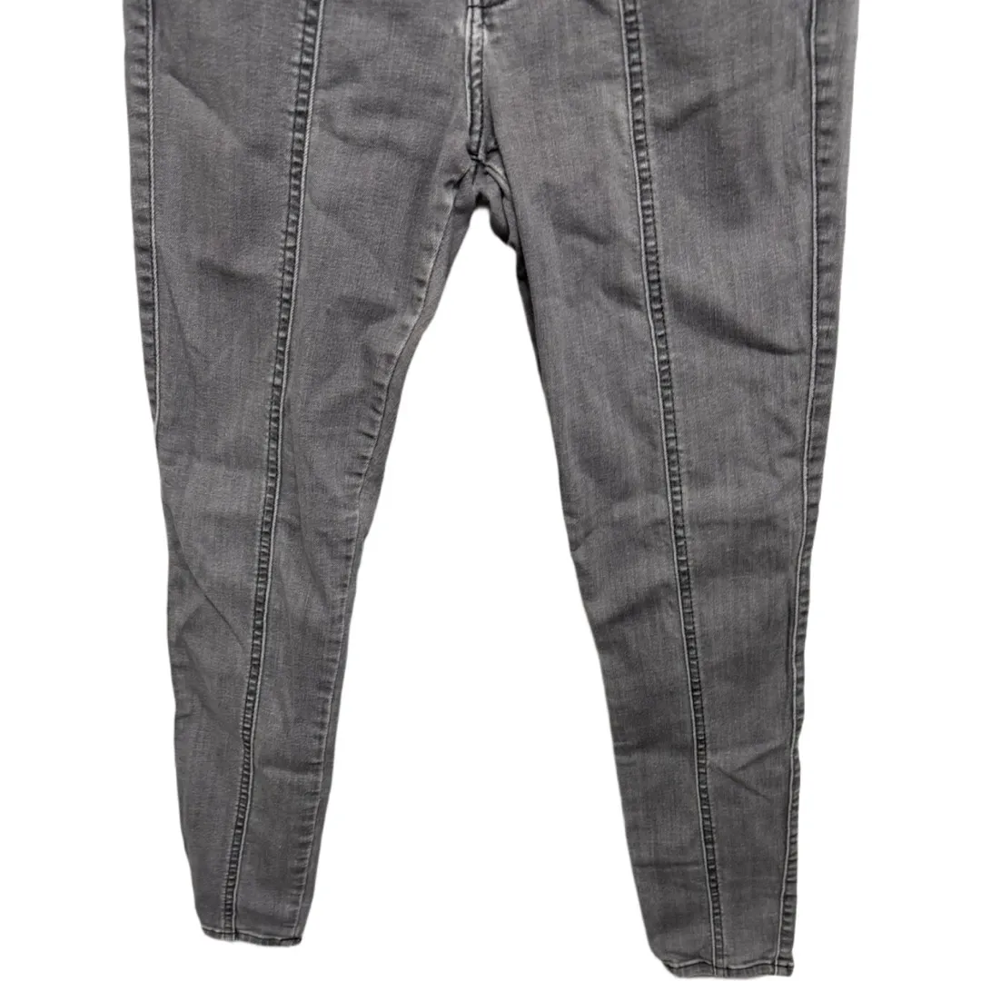 Express High Rise Leggings Skinny Denim Gray Edgy Rocker Style Size 6 Regular - Image 3