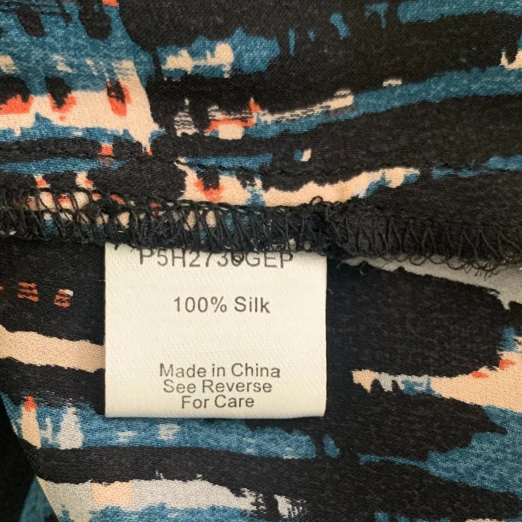 Parker Abstract Silk Print Sleeveless Blouse Size S - Image 4