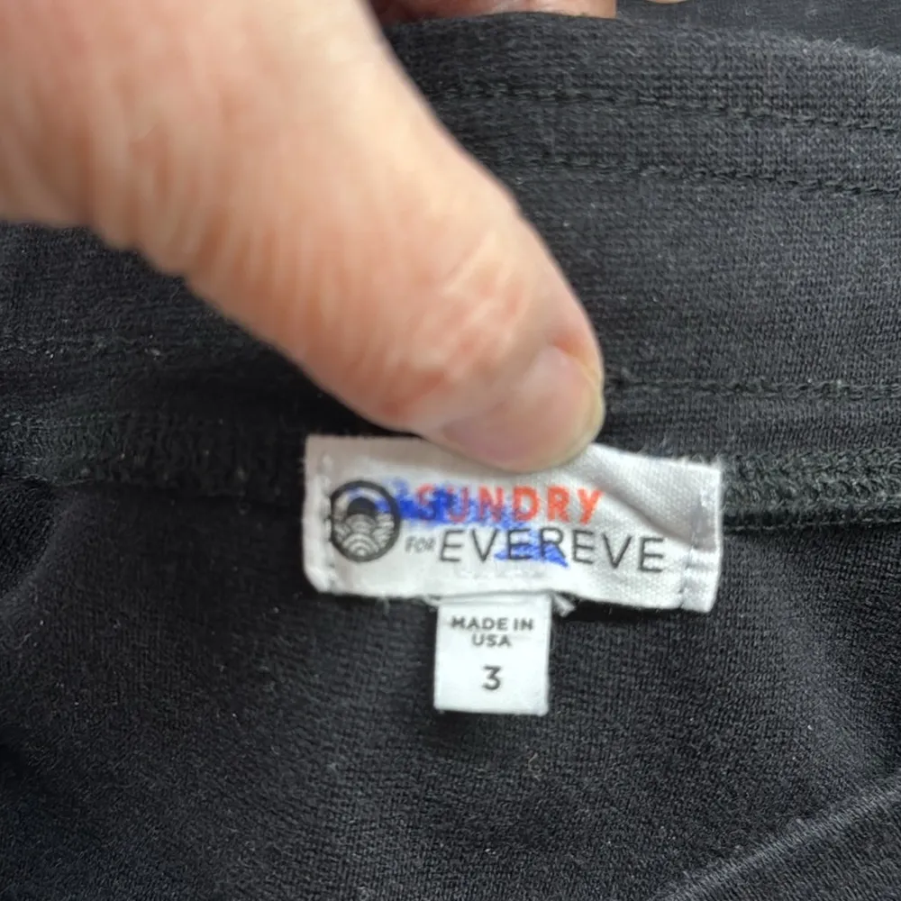 Sundry for Evereve Black Pull On Drawstring Waist Mini Skirt with Pockets Large - Image 5